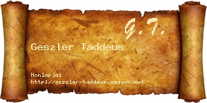 Geszler Taddeus névjegykártya